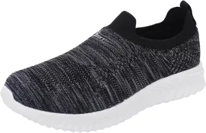 Mens Comfortable Walking Shoes with Arch Support Breathable Mesh Knit Lightweight Running Shoes Cushion Slip on Sneakers for Men Soft Sole Relief Footwear Non-Slip Hiking Fashion Shoe