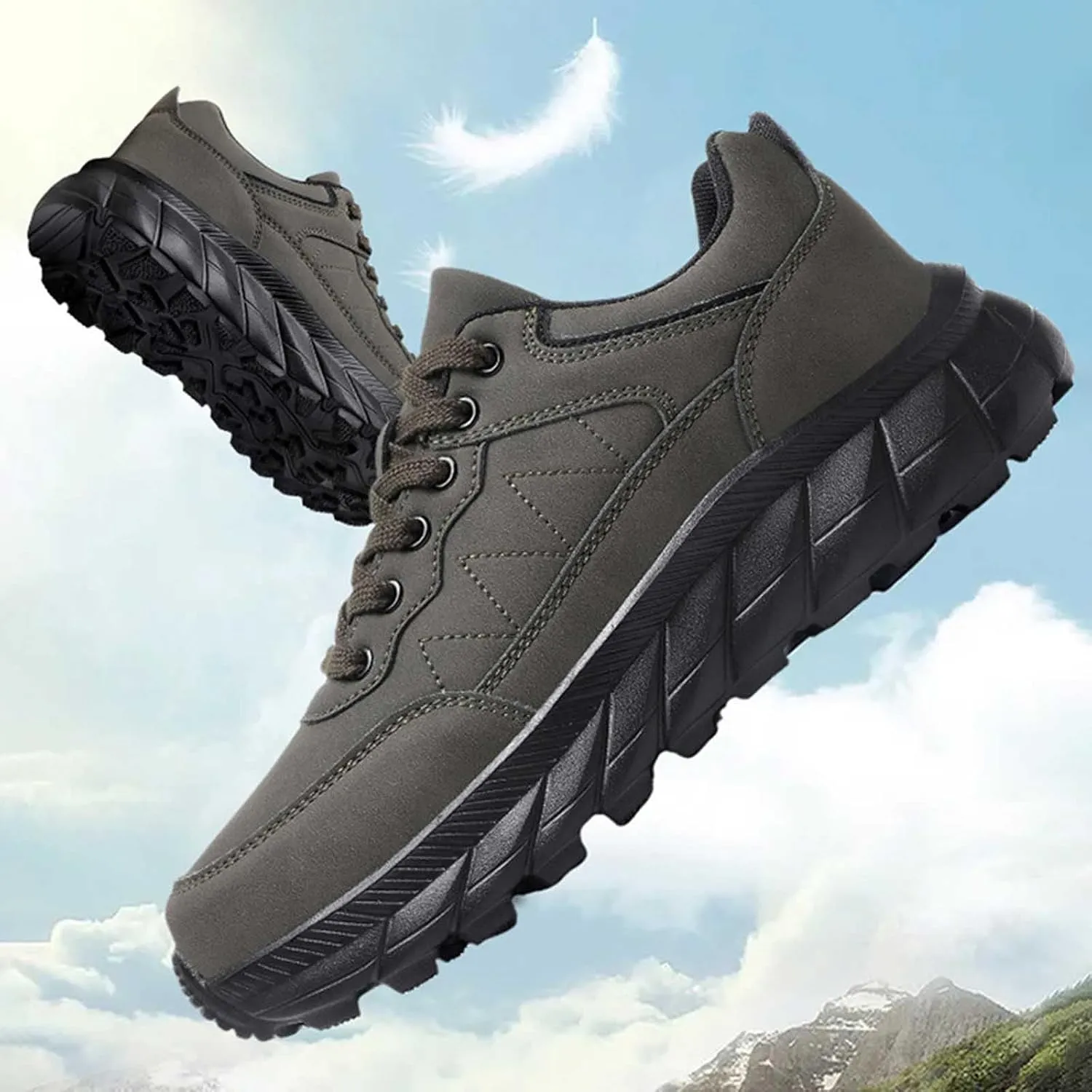 Mens Fashion Sneakers Casual Thick Sole Walking Running Shoes Comfortable Tennis Shoes Round Toe Non Slip Summer Spring Men Sneaker for Hiking
