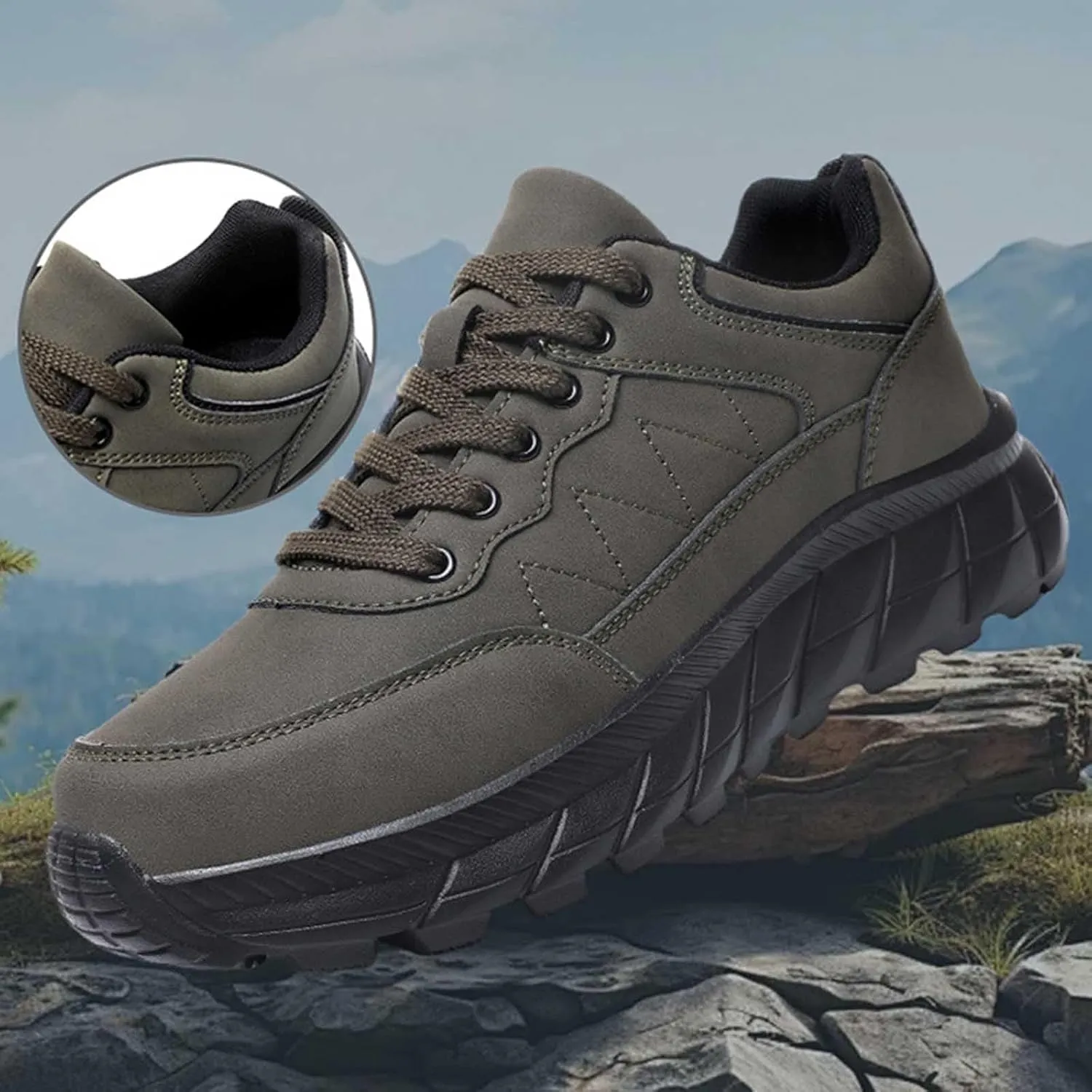 Mens Fashion Sneakers Casual Thick Sole Walking Running Shoes Comfortable Tennis Shoes Round Toe Non Slip Summer Spring Men Sneaker for Hiking
