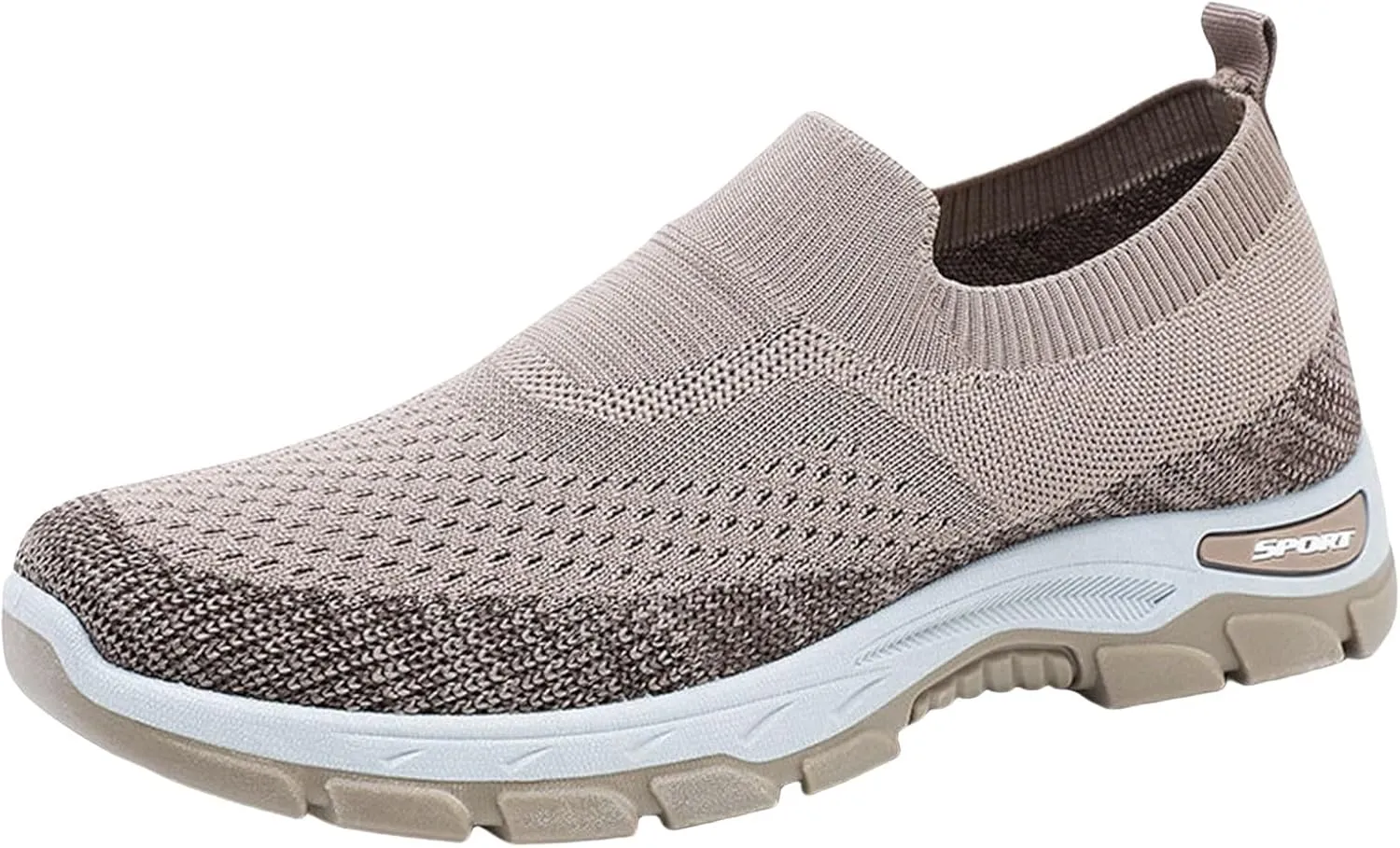 Mens Flat Sneakers Solid Color Slip-on Casual Breathable Soft Walking Running Shoes Comfortable Tennis Shoes Non Slip Summer Spring Mens Sneakers