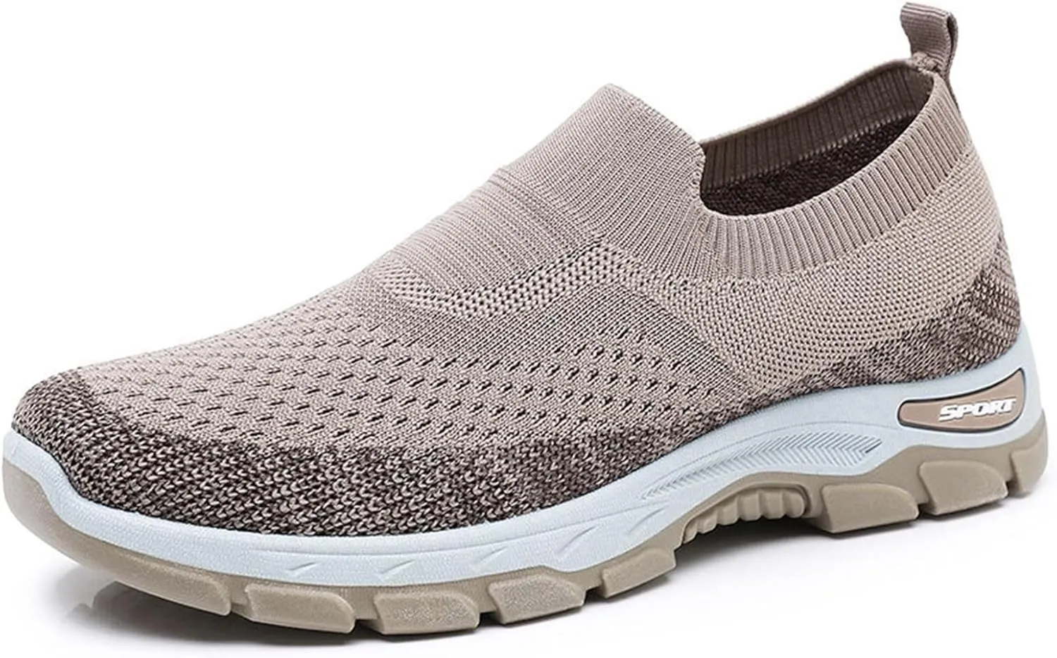 Mens Flat Sneakers Solid Color Slip-on Casual Breathable Soft Walking Running Shoes Comfortable Tennis Shoes Non Slip Summer Spring Mens Sneakers