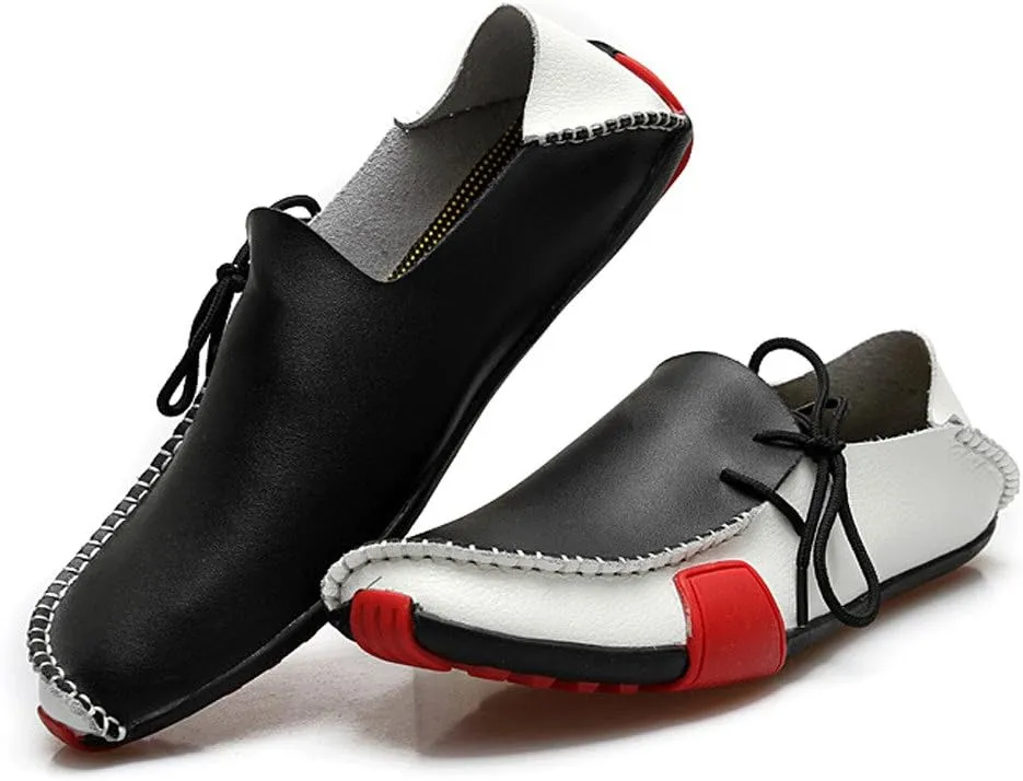 Men's Genuine Leather Slipper Loafers Flat Shoes Slip-Ons