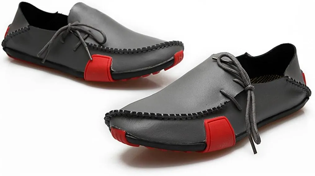 Men's Genuine Leather Slipper Loafers Flat Shoes Slip-Ons