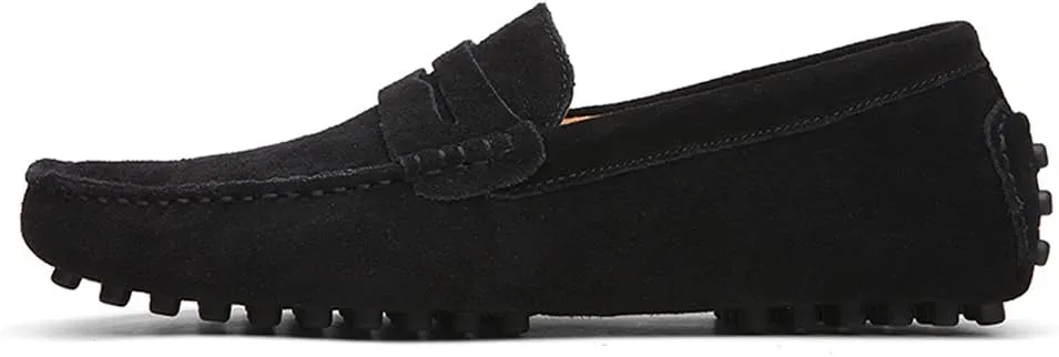 Mens Handmade Suede Leather Casual Loafers Shoes Plus Size Soft Comfortable Driving Walking Shoes