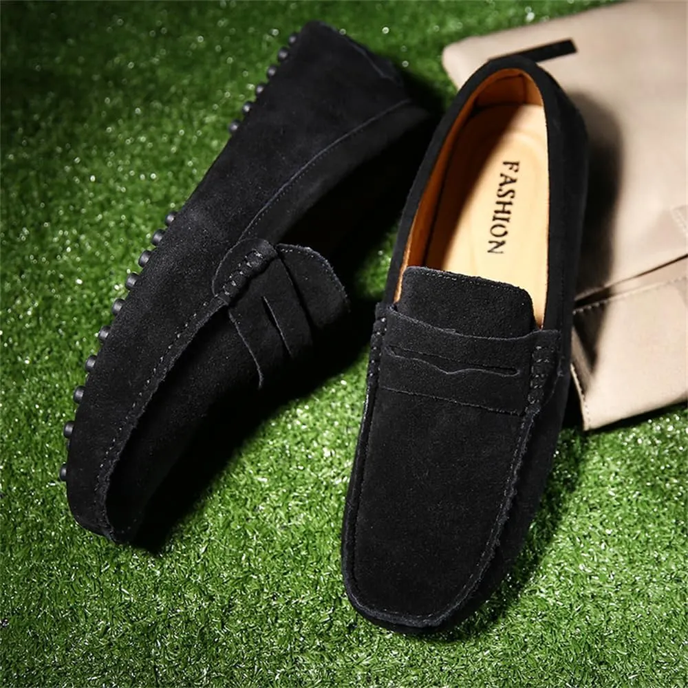 Mens Handmade Suede Leather Casual Loafers Shoes Plus Size Soft Comfortable Driving Walking Shoes
