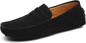 Mens Handmade Suede Leather Casual Loafers Shoes Plus Size Soft Comfortable Driving Walking Shoes
