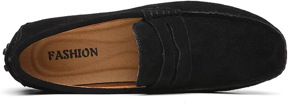 Mens Handmade Suede Leather Casual Loafers Shoes Plus Size Soft Comfortable Driving Walking Shoes