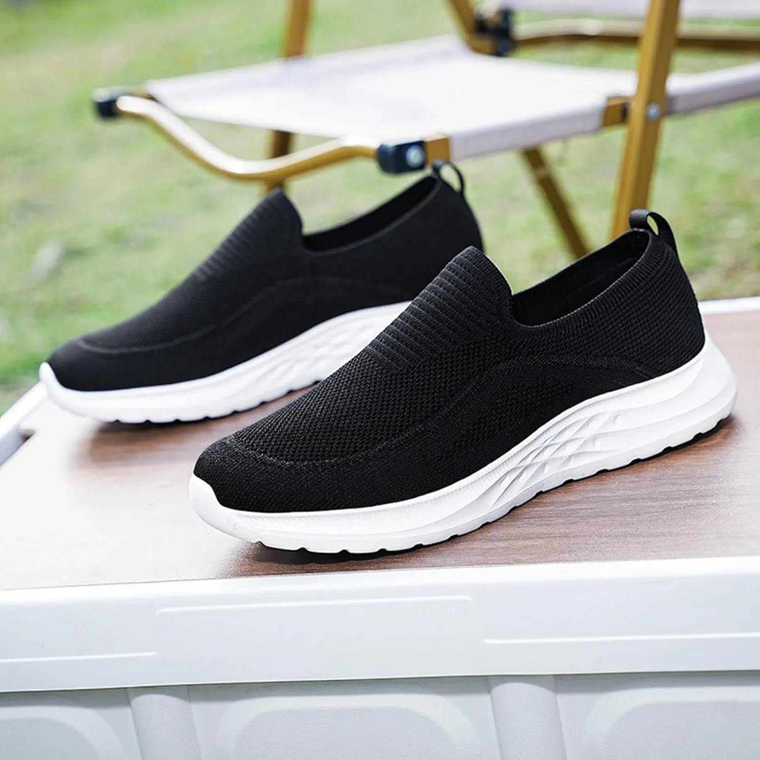 Men's Lightweight Cushion Sneakers Supportive Running Athletic Sneaker Comfortable & Light-Weight Stretch Shoes