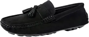 Mens Loafers PU Tassel Stitching Details Round Toe Suede Vamp Slip Resistant Comfortable Lightweight Party Slip-ons