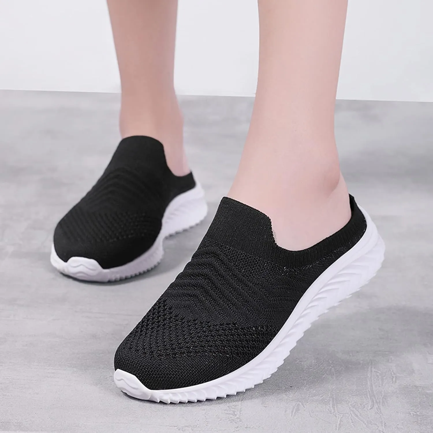 Men's Mesh Sneakers Womens Slip On Sneakers with Arch Support Shoes for Women Round Toe Slip On Casual Women Loafers Womens White Sneakers Wide Width