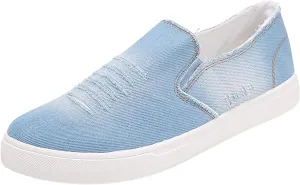 Men's New Spring and Fisherman's Shoes Canvas Thick Soled Denim Slip On Man Casual Shoes Leather