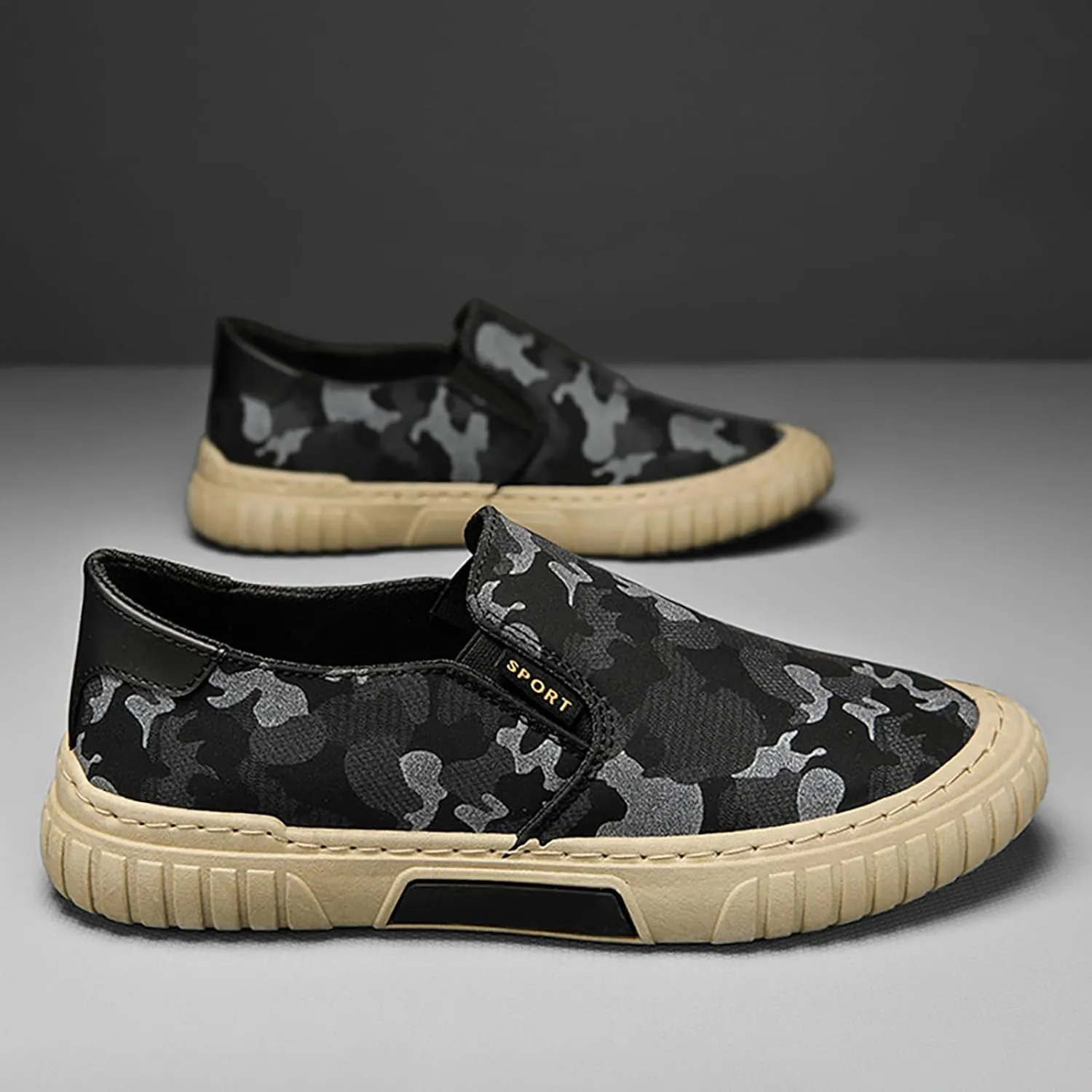 Men's Single Foot Stirrup Sneakers Canvas Comfortable Breathable Casual Skateboarding Summer Fashion Shoes