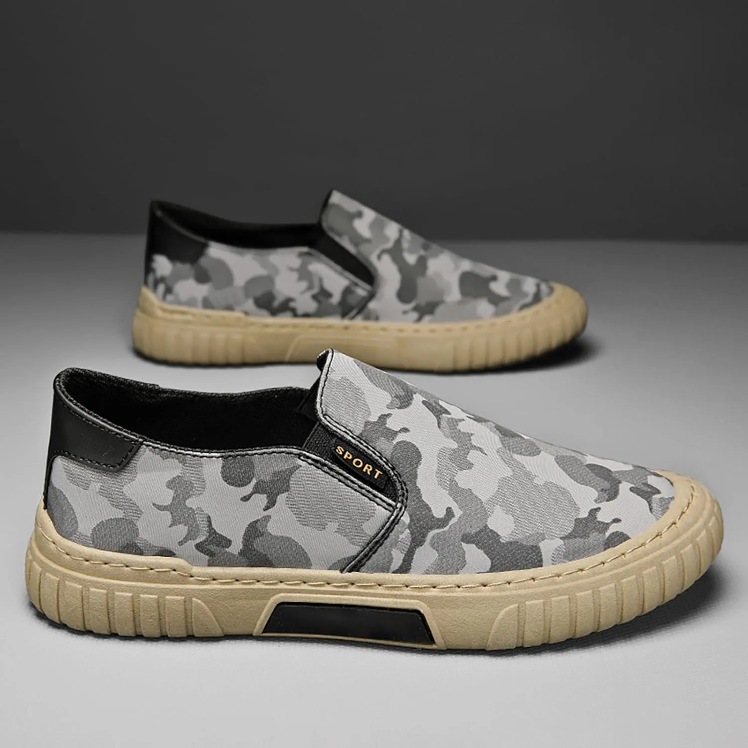 Men's Single Foot Stirrup Sneakers Canvas Comfortable Breathable Casual Skateboarding Summer Fashion Shoes