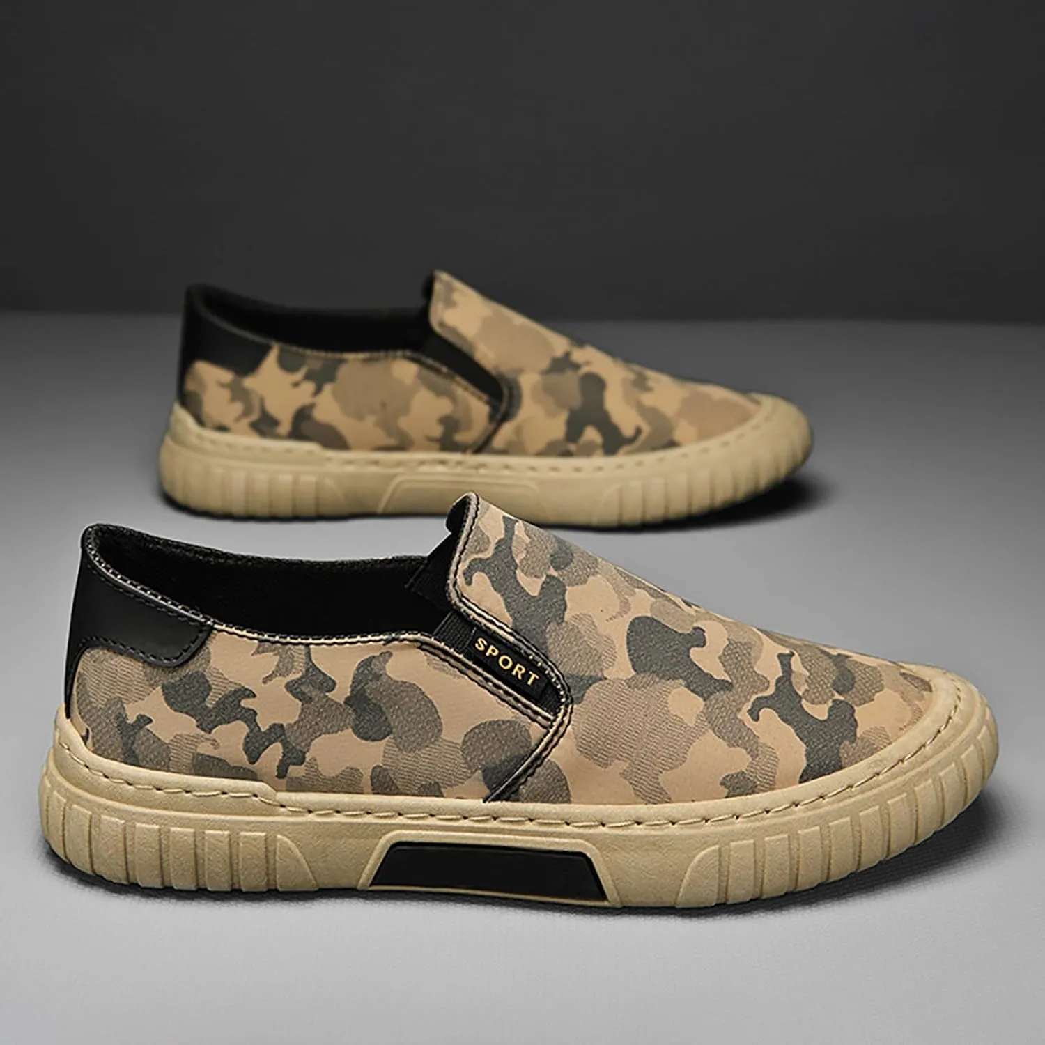 Men's Single Foot Stirrup Sneakers Canvas Comfortable Breathable Casual Skateboarding Summer Fashion Shoes