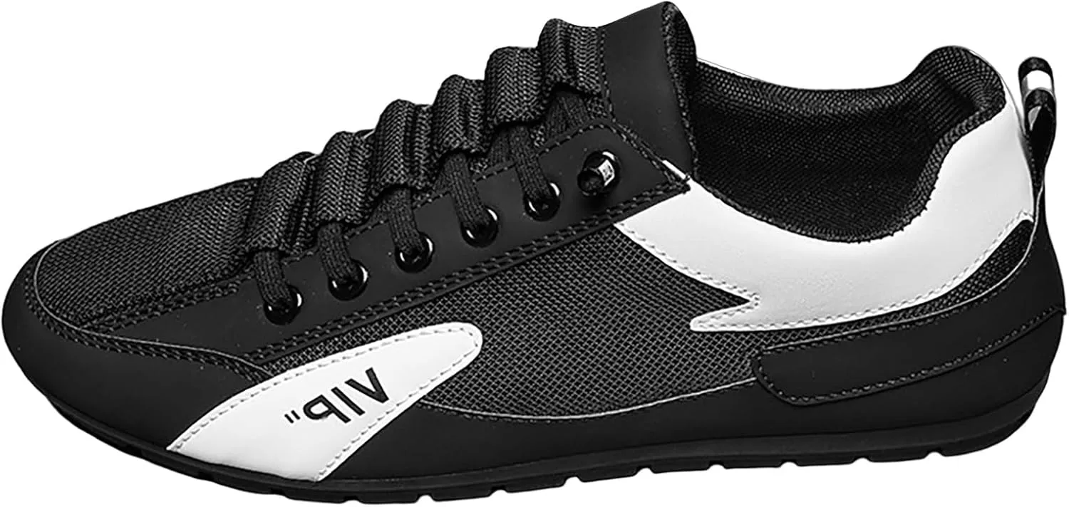 Men's Stylish Lightweight Sneakers Breathable and Light Outdoor Comfy Walking Shoe Casual Elderly Lace Up Shoes