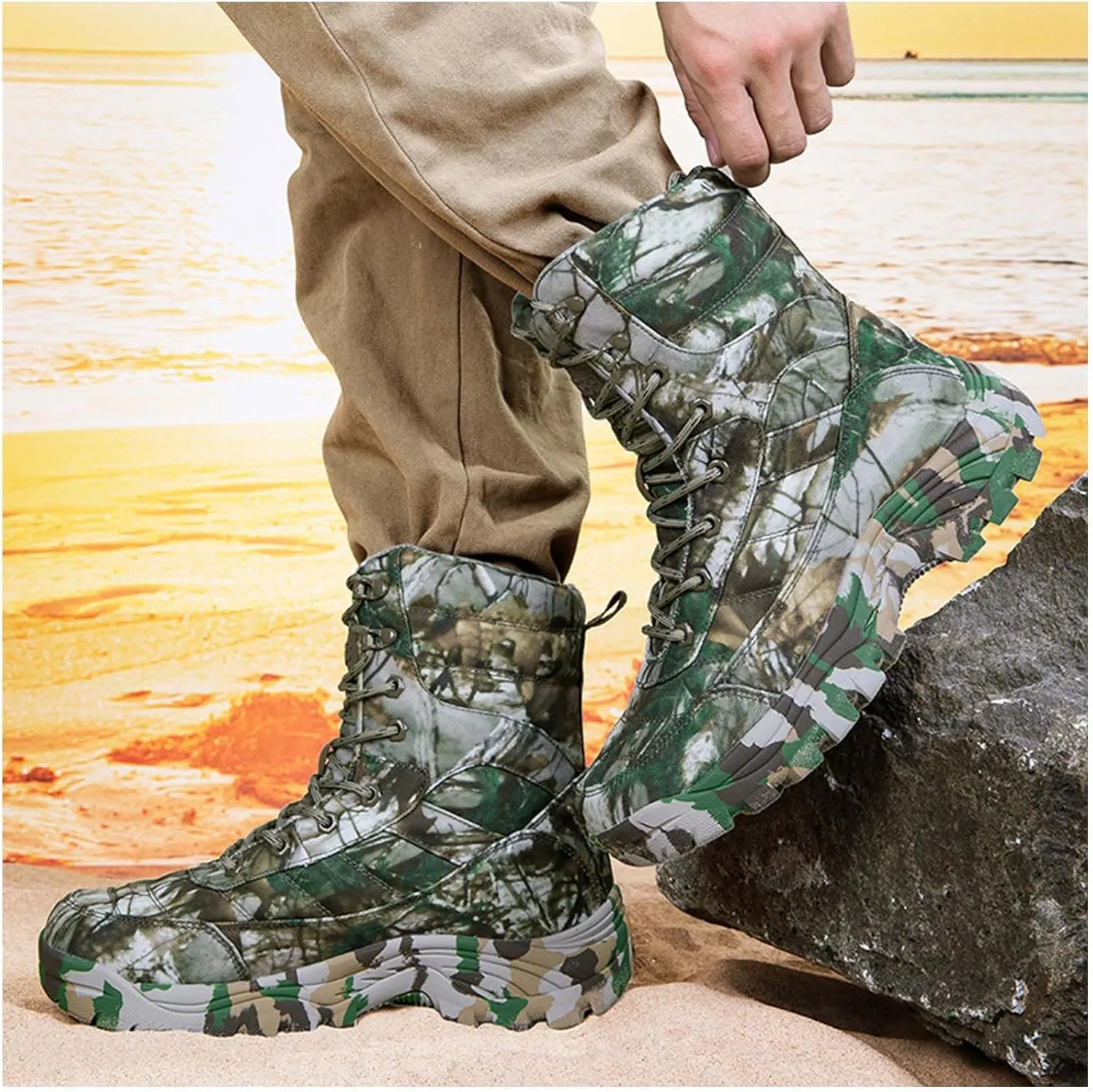 Men's Tactical Military Army Combat Boots Outdoor Work Boots Hunting Boots