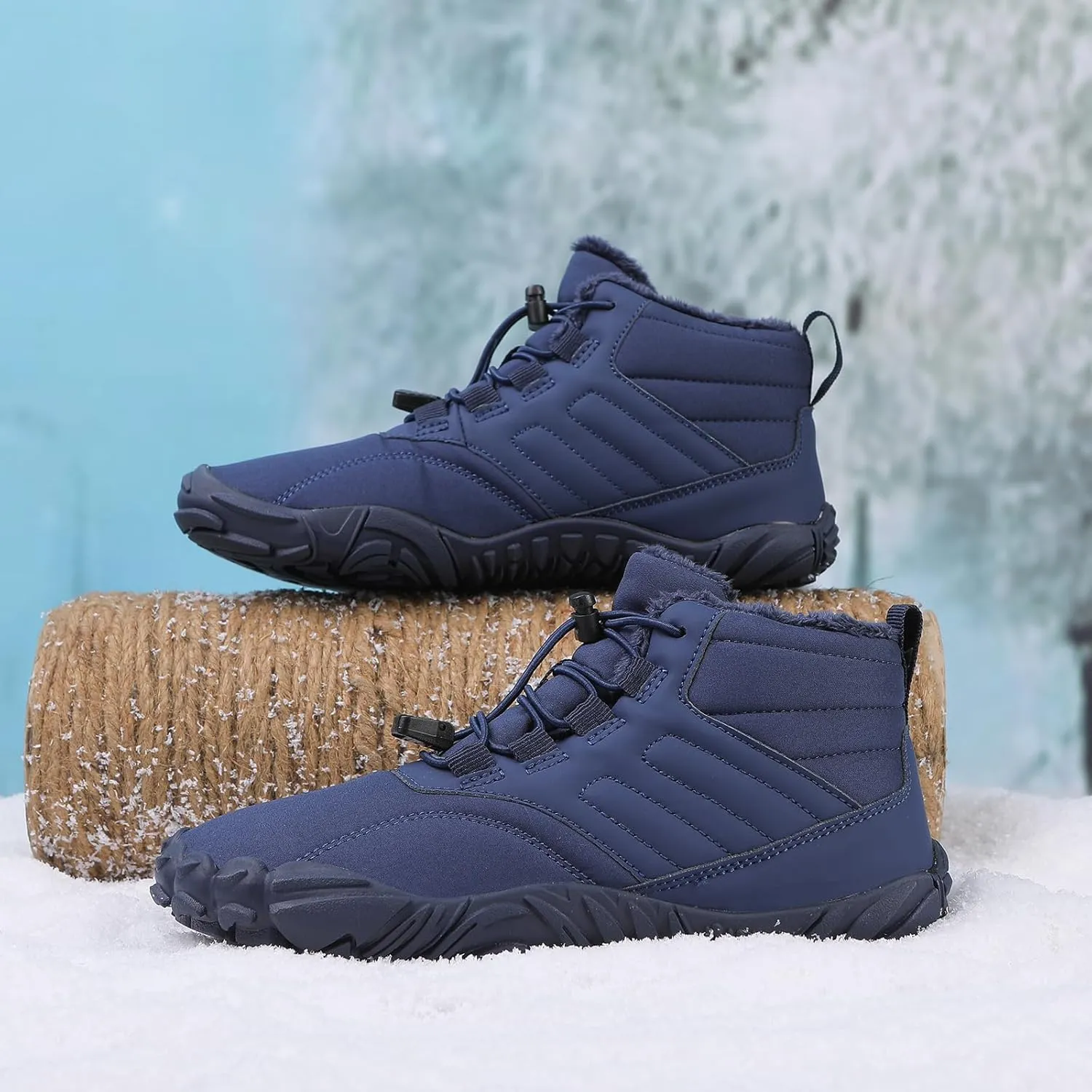 Mens Womens Hike Barefoot Minimalist Shoes Winter Footwear Zero Drop Sole Wide Toe Box Waterproof Hiking Boots Women Warm and comfortable