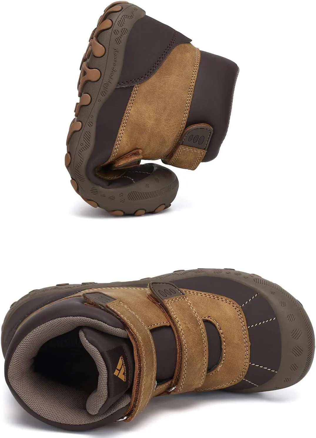 Mishansha Unisex-Child Outdoor Ankle Hiking Boots Boys Girls Trekking Walking Shoes with Hook and Loop