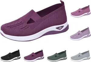 Orthopedic Shoes for Women Slip ons Woven Breathable Soft Sole Shoes for Foot Pain Relief Comfortable Non-Slip Walking Shoes