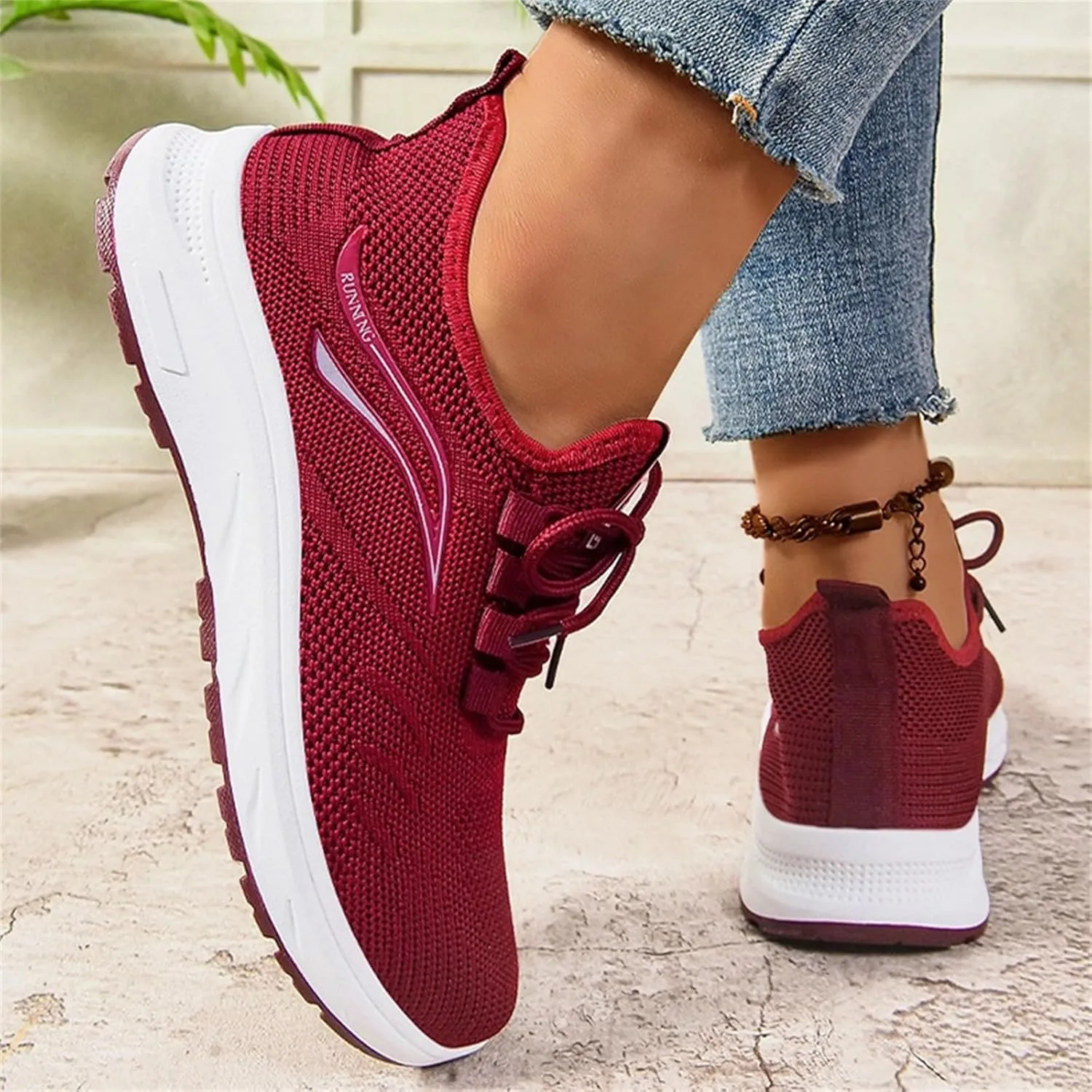 Orthopedic Sneakers for Women Mesh Breathable Fashion Lace Up Walking Running Shoes Comfortable Tennis Shoes Non Slip Lightweight Casual Womens Sneakers