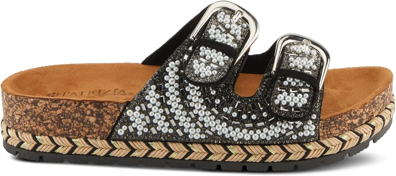 PATRIZIA Women's Pearline Platform Slide Sandal - Pearl-Beaded Slide Cork
