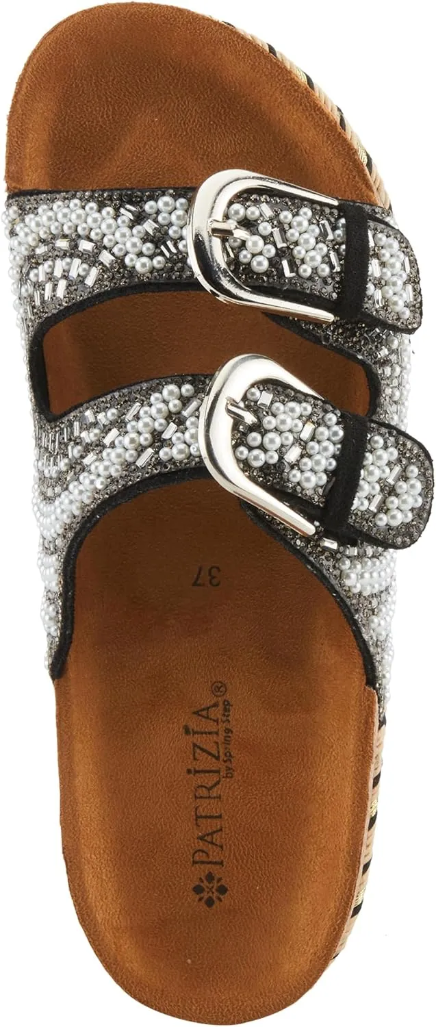 PATRIZIA Women's Pearline Platform Slide Sandal - Pearl-Beaded Slide Cork