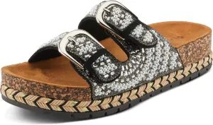 PATRIZIA Women's Pearline Platform Slide Sandal - Pearl-Beaded Slide Cork