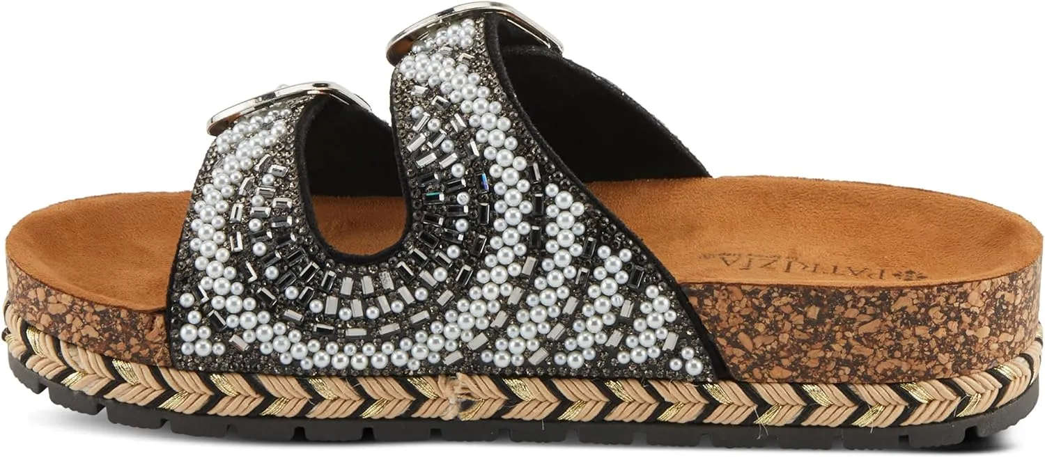 PATRIZIA Women's Pearline Platform Slide Sandal - Pearl-Beaded Slide Cork