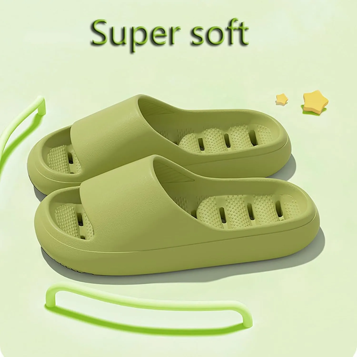 Pillow Slippers for Women Non Slip Indoor Home House Beach Shoes Slim Sandals Shower Slides for Women