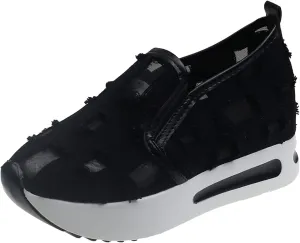 Platform Wedge Sneakers for Women Mesh Floral Embroidery Breathable Walking Shoes Air Comfort Chunky Slip On Arch Support Work Shoes