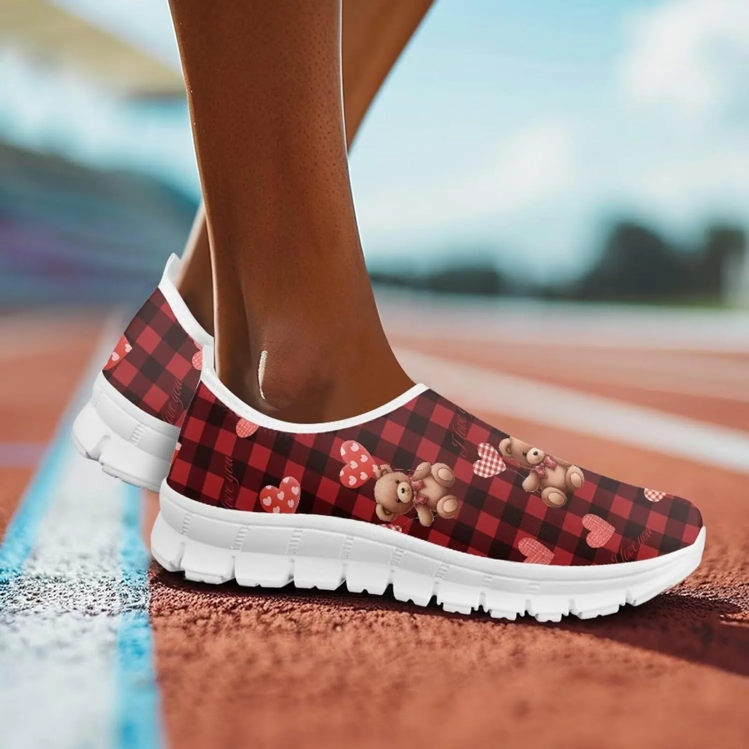 Running Shoes for Womens Mother Fashion Travel Walking Sneakers Soft Slip Ons Gym Loafers for Nursing Work Size 5.5-11.5 White Sole