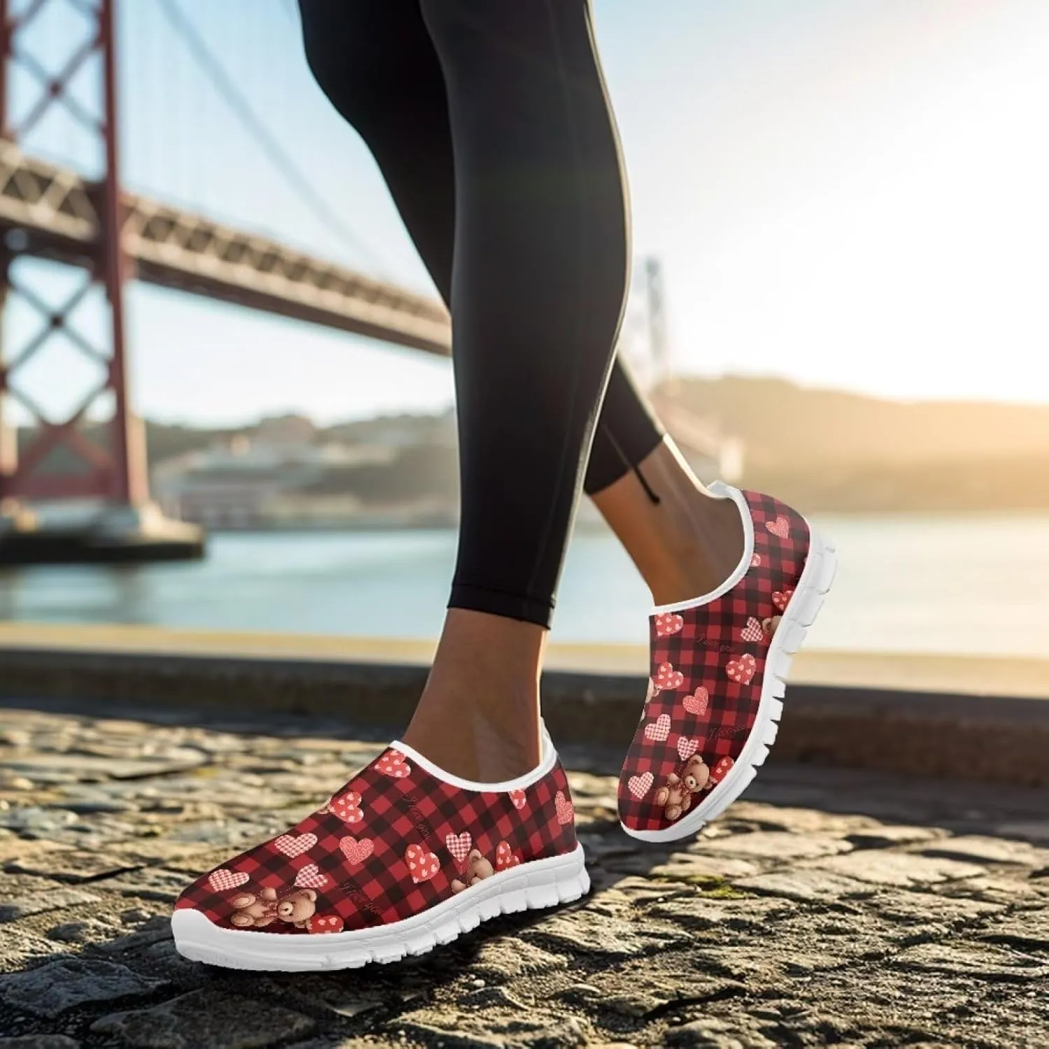 Running Shoes for Womens Mother Fashion Travel Walking Sneakers Soft Slip Ons Gym Loafers for Nursing Work Size 5.5-11.5 White Sole