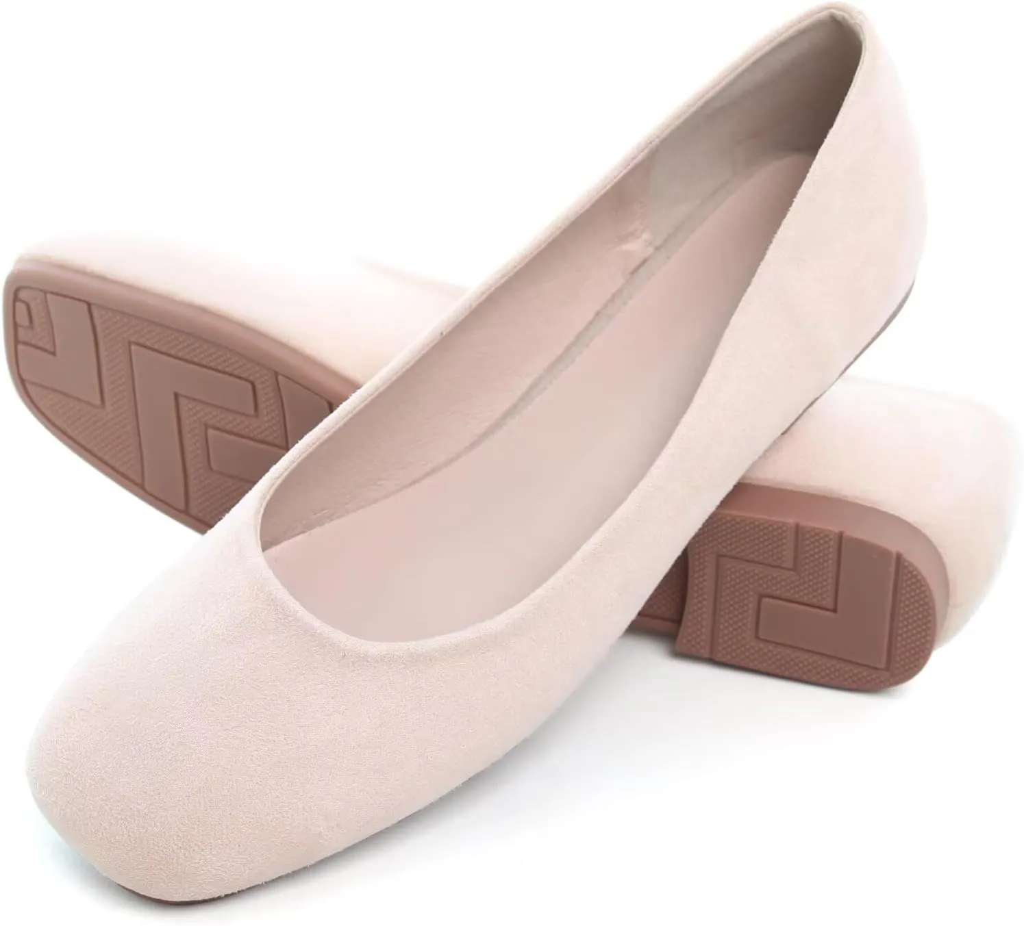 SAILING LU Flats for Women Comfortable Solid Color Soft Flats Square Toe Ballet Casual Work Shoes Dressy Slip-ons Loafers