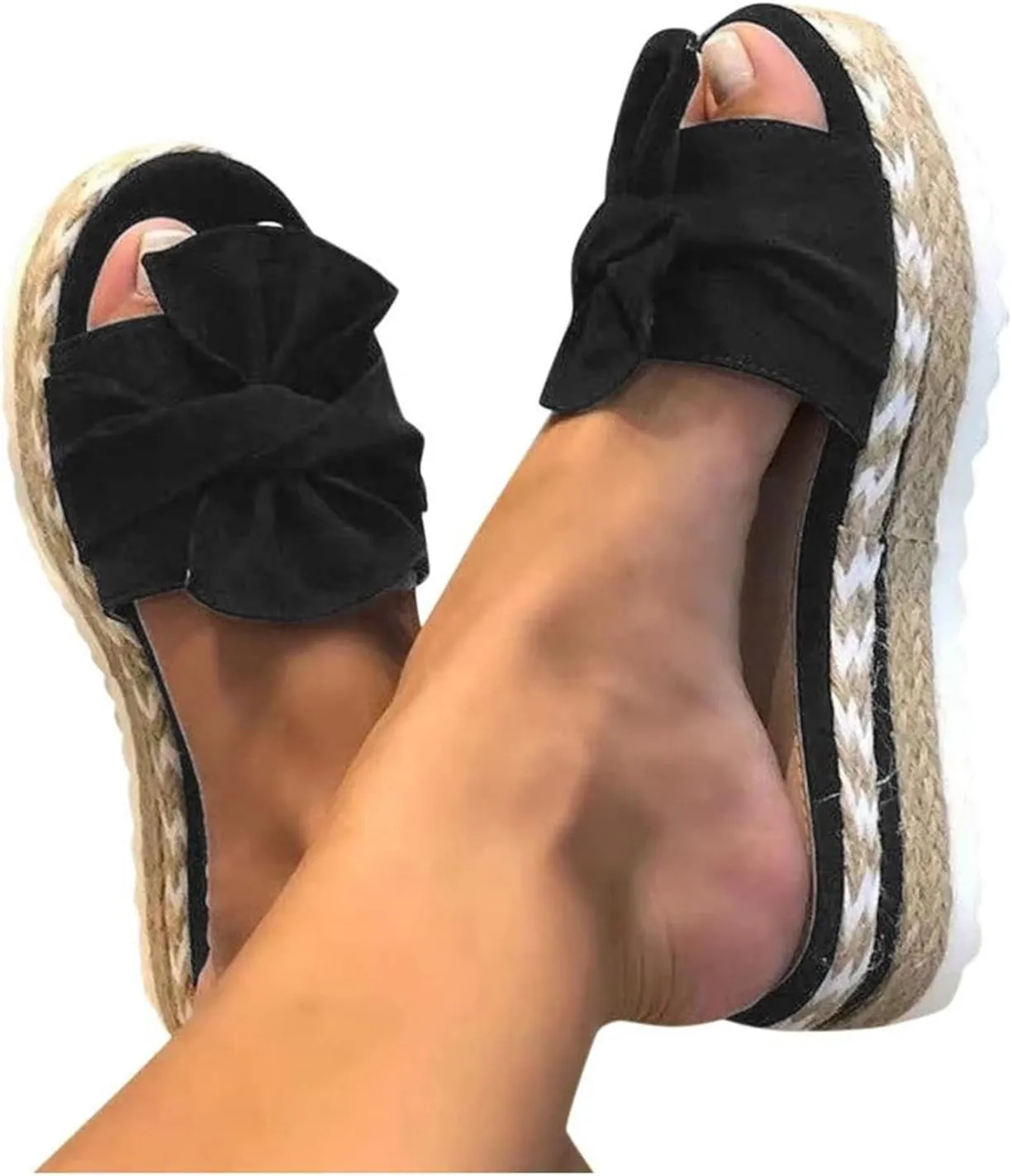 Sandals for Women Flat Summer Espadrille Platform Open Toe Sandal Summer Slip On Slippers Gladiator Sandals