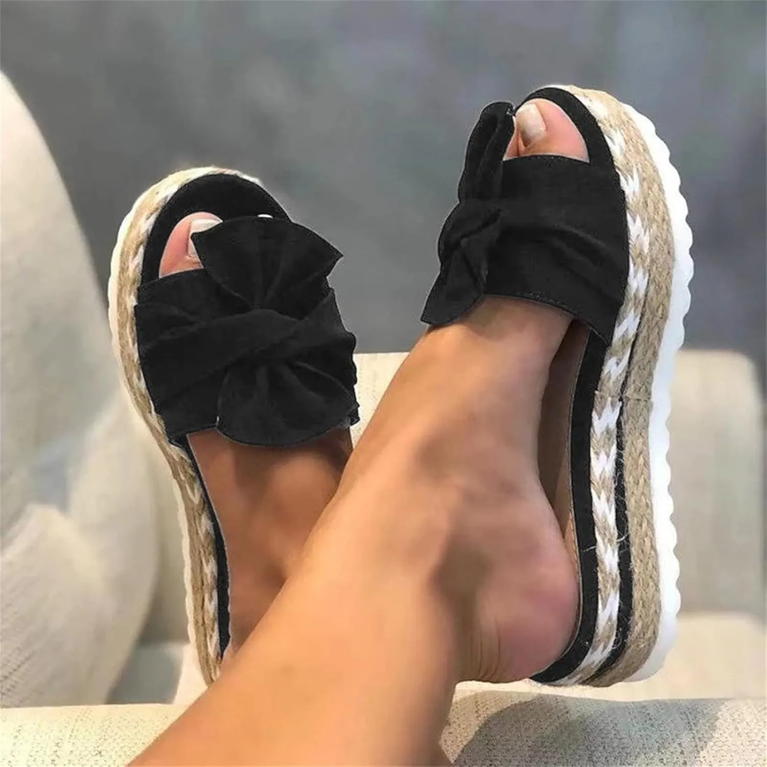 Sandals for Women Flat Summer Espadrille Platform Open Toe Sandal Summer Slip On Slippers Gladiator Sandals