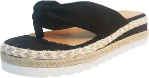 Sandals for Women Flat Summer Slip-on Thong Wedge Espadrilles Platform Slipper Beach Gladiator Sandals