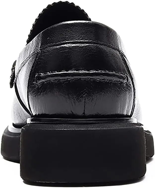 Santimon Men's Loafers Slip-ons Leather Formal Dress Tassel Penny Loafers Fashion Thick Sole Casual Shoes for Men