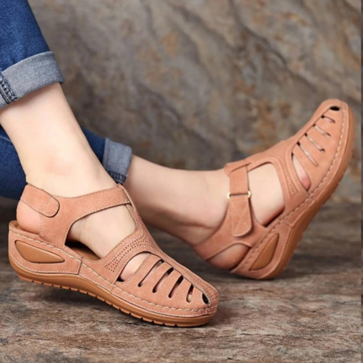 SBGMoSJ Ortho Dressy Sandals for Women Womens Orthopedic Flip Flops Wide Womens Summer Shoes White Women Comfort Sandals Walking Shoes Women Office Comfortable Sandals Women Huarache