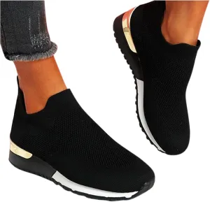 Shoes Women Sandals,Fashion Sneakers for Women,Women's Terrific Slip-on Walking Shoes Casual Flat Shoes Canvas Loafers Running Tennis Shoes Black