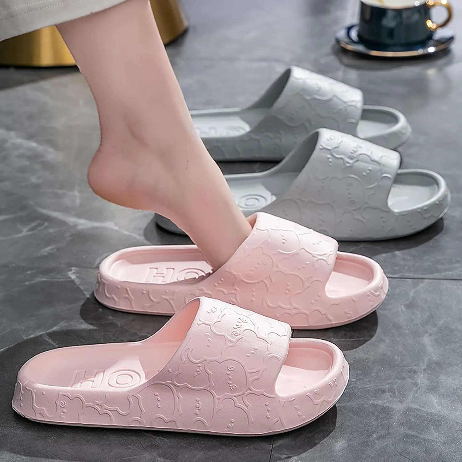 Shower Shoes for Women Non Slip Indoor Home House Beach Shoes Memory Foam Slides Sandal Slippers for Women