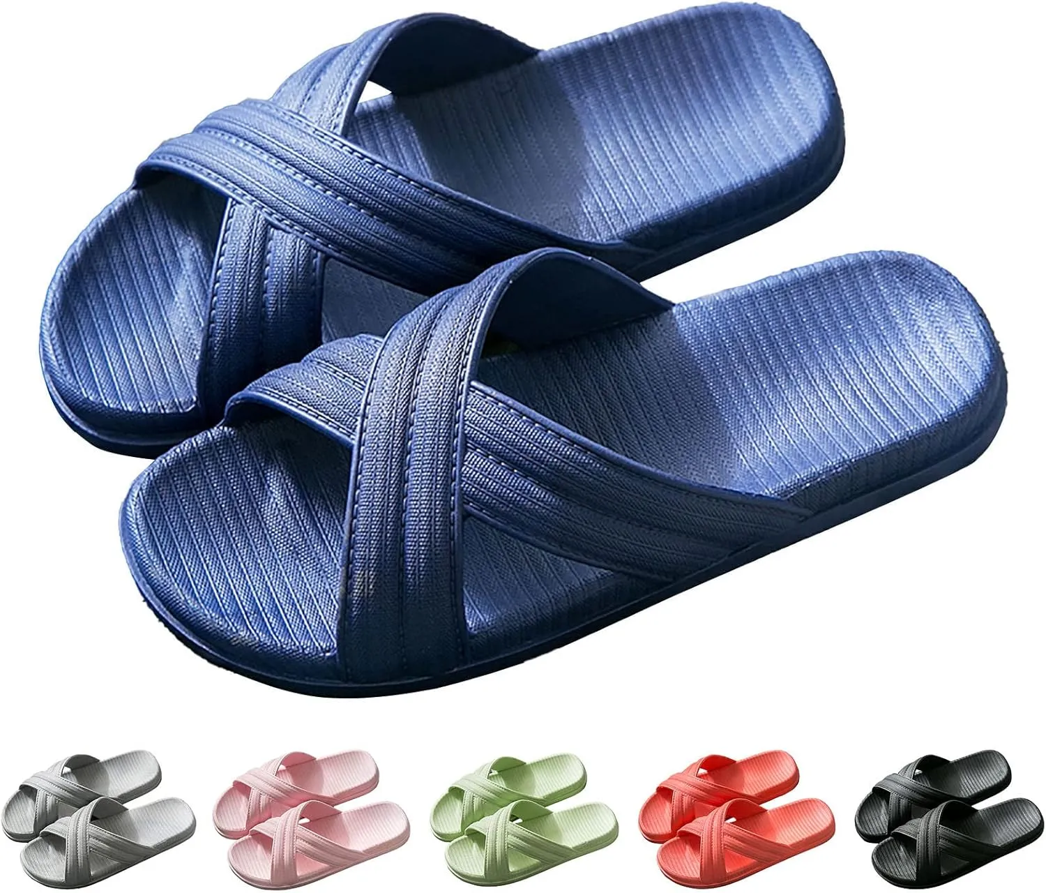 Shower Shoes Non Slip Quick Drying Bathroom Slippers for Women Men Lightweight Beach Sandals with Drain Holes