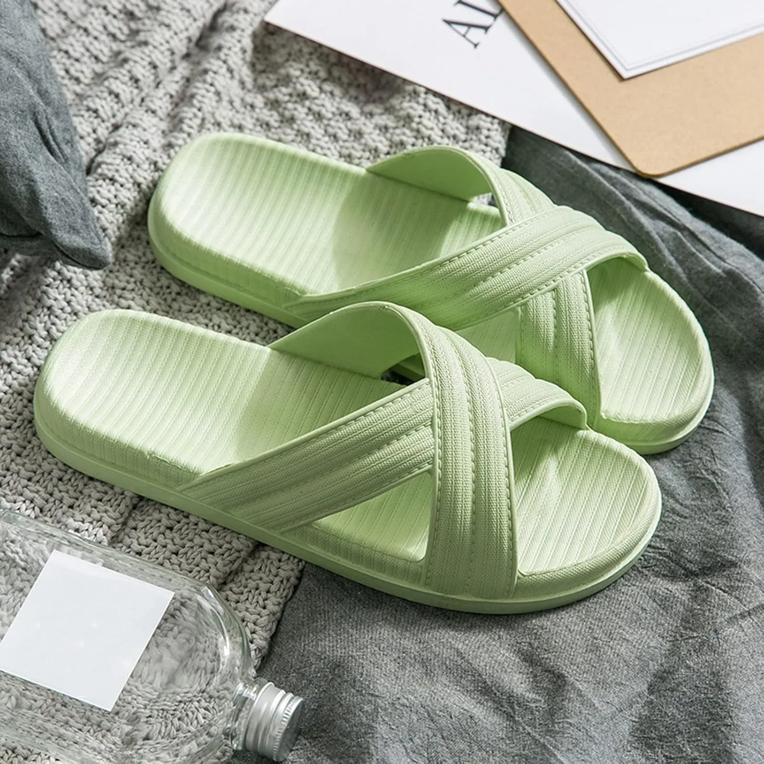 Shower Shoes Non Slip Quick Drying Bathroom Slippers for Women Men Lightweight Beach Sandals with Drain Holes