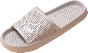 Shower Slippers Indoor Slides Bathroom Sandals Non Slip Quick Drying Cloud Slides for Women with Arch Support