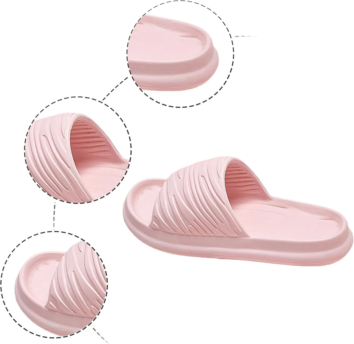 Shower Slippers Ultra Comfort Non-Slip Shower Sandals Indoor and Outdoor Non Slip Quick Drying Cloud Slides for Women with Arch Support