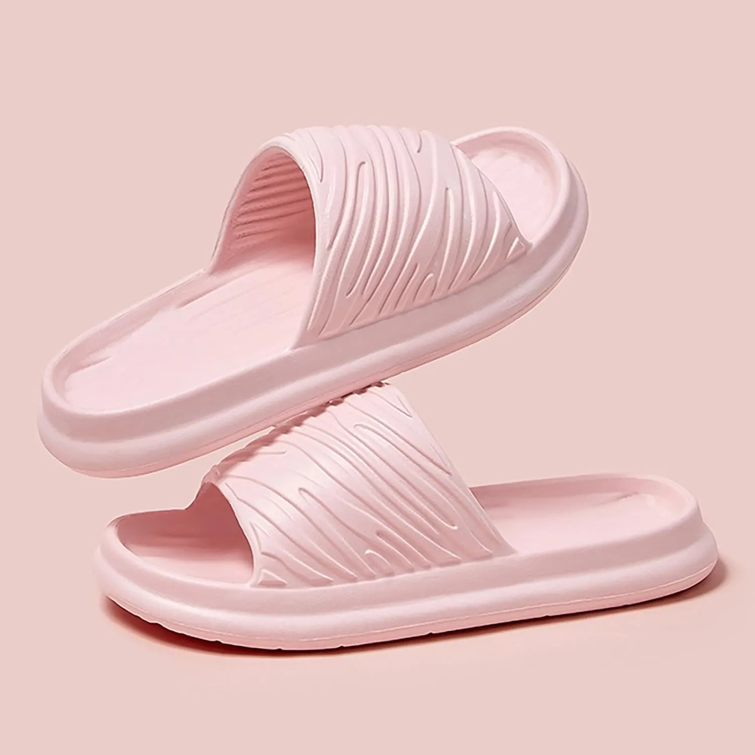 Shower Slippers Ultra Comfort Non-Slip Shower Sandals Indoor and Outdoor Non Slip Quick Drying Cloud Slides for Women with Arch Support