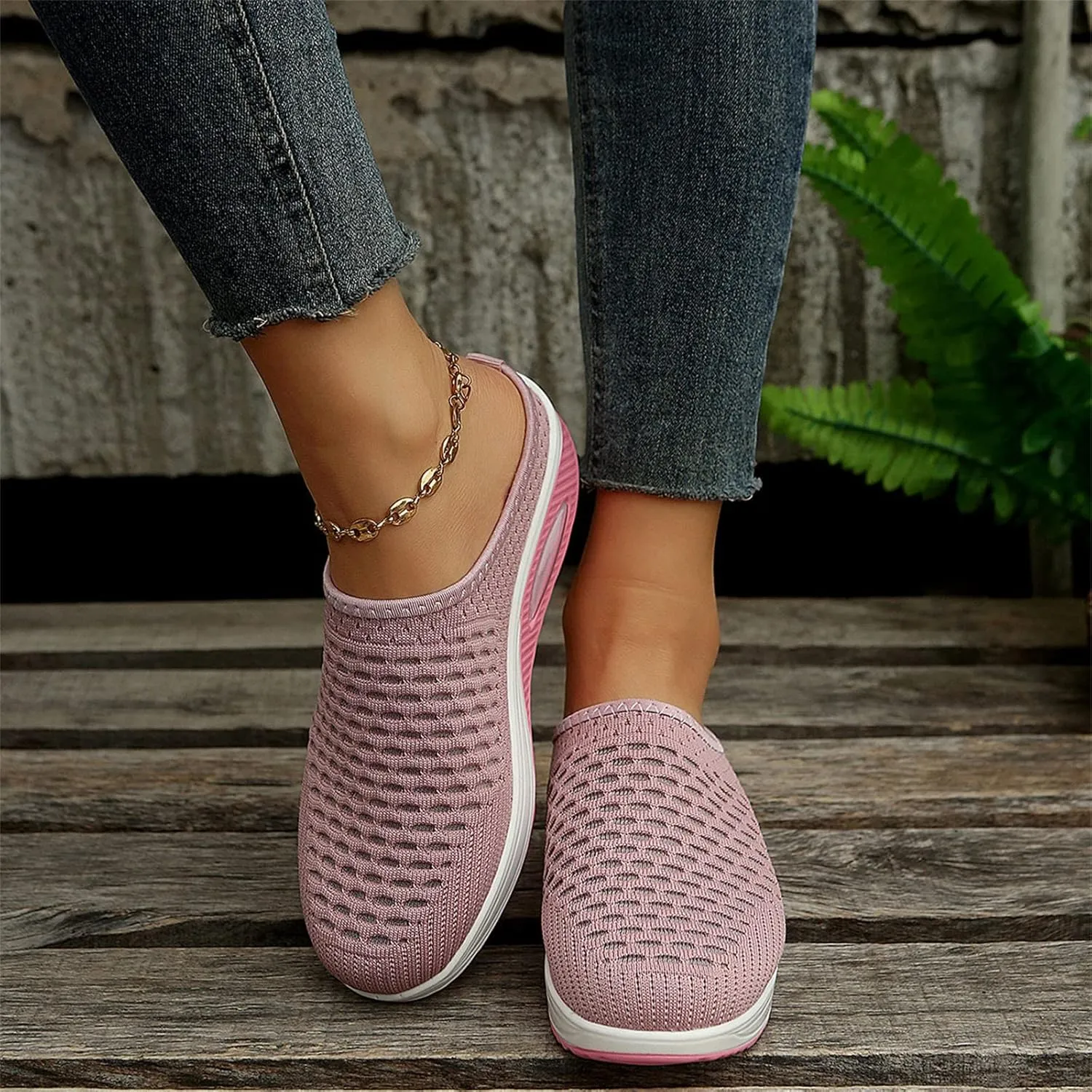 Slip On Sneakers for Women Orthopedic Platform Loafers Breathable Lightweight Running Shoes Summer Open Back Garden Clogs
