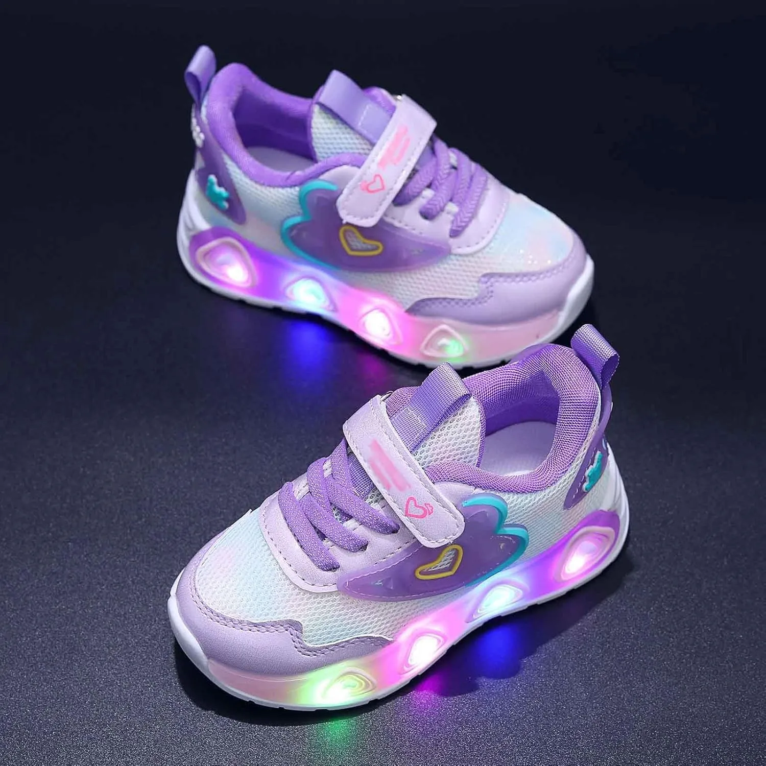 Sneakers for Girls Luminous Light Up Kids Shoes Non-Slip LED Flashing Shoes Breathable Comfortable Sports Walking Sneakers