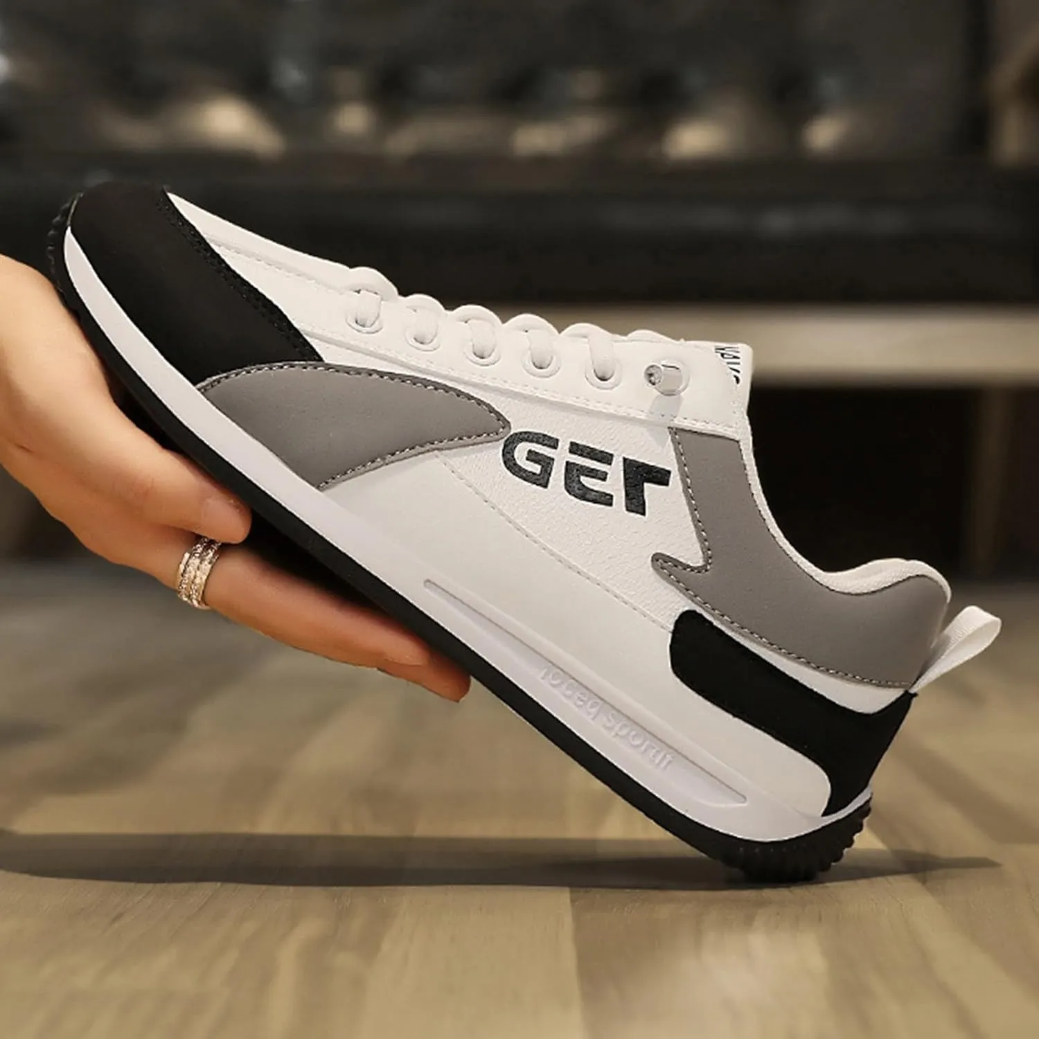 Sports Shoes Spring New Foreign Trade Men's Lace Up Running Fashion Shoes Cooled Men