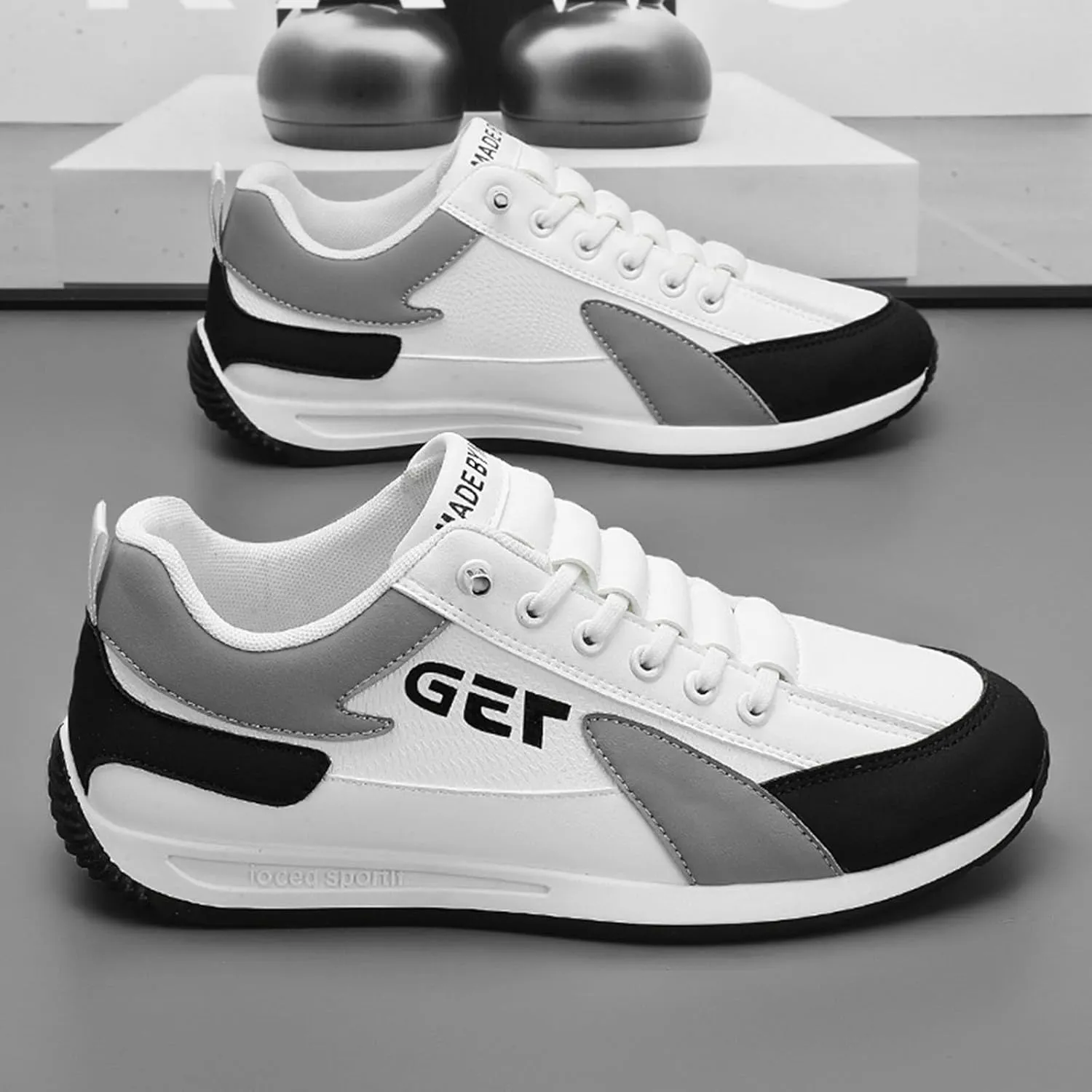Sports Shoes Spring New Foreign Trade Men's Lace Up Running Fashion Shoes Cooled Men