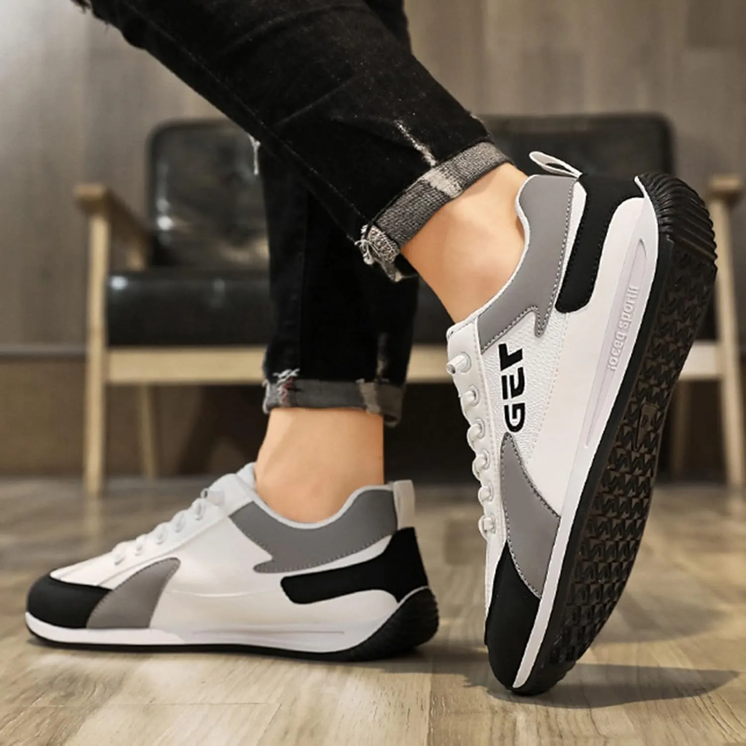 Sports Shoes Spring New Foreign Trade Men's Lace Up Running Fashion Shoes Cooled Men